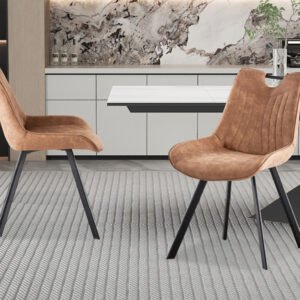 Stoel 'Pablo' PU Microvezel Donkerbruin