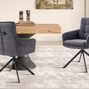 Stoel 'Luna' Draaibaar Ribstof Fabb Hyper Grijs