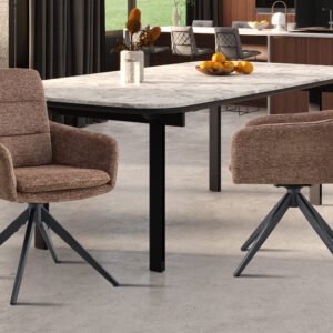 Stoel 'Lisold' Draaibaar Stof Fabb Raven Brun