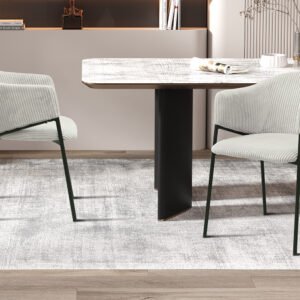 Stoel 'Hugo' Ribstof Lichtgrijs