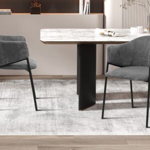 Stoel 'Hugo' Ribstof Donkergrijs