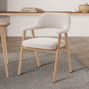 Stoel 'Coralie' Massief eiken – Stof Ote Milan Beige