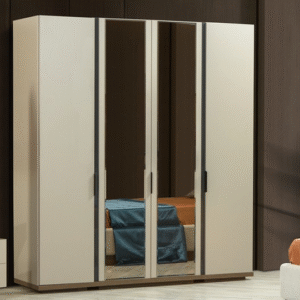 Erzin 4-deurs Kleerkast met Spiegel - Strand