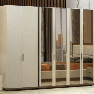 Erzin 6-deurs Kleerkast met Spiegel 2 – Strand