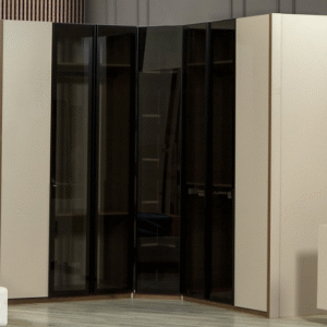 Erzin 7-deurs Hoekkast met Glas – Strand