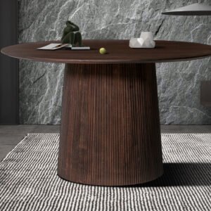 Tafel 'Miguel' 130 cm Rond Mango hout Donkerbruin